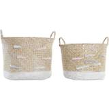 Fibre Boxes & Baskets Dkd Home Decor "Korg set Polyester Fibrer (33 x 33 x 24 cm) Basket