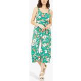Green - Women Jumpsuits & Overalls Yumi Floral Print Culotte Cropped Jumpsuit, Green/Multi