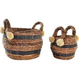Fibre Baskets Dkd Home Decor "Korg set Kolonial Fibrer (31 x 31 x 33 cm) Basket