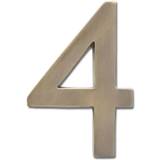 Architectural Mailboxes Antique Brass Floating House Number 4