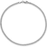 Macy's Curb Link Chain Anklet - White Gold
