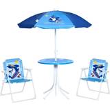 Kids Outdoor Furnitures OutSunny Kids Foldable Four-Piece Garden Set w/ Table Chairs Blue