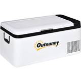 Cooler Boxes OutSunny 18L Portable Car Refrigerator White and Black 29.2cm