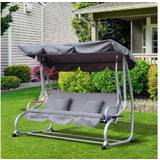 Garden Dining Chairs Canopy Porch Swings OutSunny 3-Seater Swing Chair W/ Pillows
