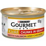 Purina Cats Pets Purina Gourmet Gold Chunks in Gravy Salmon and Chicken Wet Cat Food 85g
