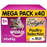Whiskas Cats Pets Whiskas Pure Delight Cat Food Pouches Poultry in Jelly Mega Pack