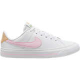 Racket Sport Shoes Children's Shoes Nike Court Legacy GS - White/Sesame/Honeydew/Pink Foam