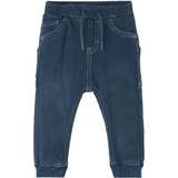 9-12M - Jeans Trousers Name It Baby's Sweat Baggy Fit Jeans - Dark Blue Denim