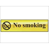 Black Small Boxes Scan No Smoking Polished Brass Effect 200 x 50mm Small Box
