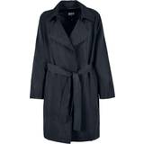 Urban Classics Women Coats Urban Classics Crinkle Nylon Minimal Trench Coat - Black