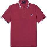 Fred Perry Men's Twin Tipped Polo Shirt Maroon 44/XXL