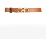 Orange - Women Belts Ferragamo Gancini Slim Reversible Leather Belt