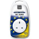 White Travel Adapters Go Travel UK-EU Adaptor