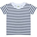 18-24M T-shirts Larkwood Baby/Toddler Striped Crew Neck T-Shirt LW27T White/Oxford Nav