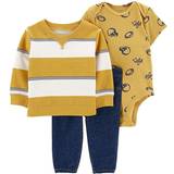 Cotton Fleece Overalls Children's Clothing Carter's Baby Fleece Pullover Set 3-piece - Yellow/Navy