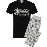 Black - Men Pyjamas The Avengers Mens Logo Pyjama Set (Black/Grey)