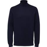 Selected Men Jumpers Selected Long-Sleeved Roll Neck Pullover - Navy Blazer