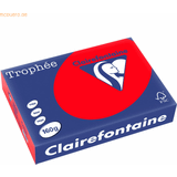 Red Copy Paper Clairefontaine Trophee Card A4 160gm Coral Red (250 Pack) 1004C