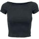 Urban Classics Midi Dresses - Women Clothing Urban Classics Ladies Off Shoulder Rib Tee T-Shirt