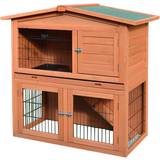 Pawhut 40" Wooden Rabbit Hutch Small Animal House Pet Cage