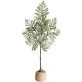 Porcelain Artificial Plants Nearly Natural 35 in. Frosted Pine Artificial in Decorative Planter Artificial Plant