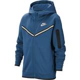 Nike tech fleece hoodie junior Children's Clothing Nike Boy's Sportswear Tech Fleece Full-Zip Hoodie - Dark Marina Blue/Light Bone (CU9223-407)