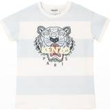 Kenzo Tops Kenzo Boy's Striped Tiger Logo T-shirts- Pale Blue (K25649)