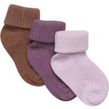 Minymo Underwear Minymo Baby Rib Socks 3-pack - Very Grape