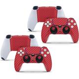Controller Decal Stickers giZmoZ n gadgetZ PS5 2 x Controller Skins Full Wrap Vinyl Sticker - Carbon Red