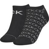 Calvin Klein Thongs - Women Socks Calvin Klein Sneaker All Over Logo Socks 2-pack - Black