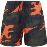 Green Swim Shorts Children's Clothing Brave Soul Boys Camouflage Print Swimming Trunks (11-12 years) (Khaki/Orange)