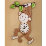 Brown Wall Clocks Kids Monkey Wall Animal Themed Sunny Safari by Fantasy Fields Wall Clock