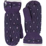 Grey - Women Mittens Heat Holders Womens Ladies Fleece Lined Insulated Winter Thermal Mittens One