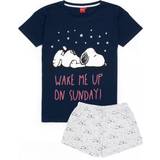 Snoopy Womens/Ladies Short Pyjama Set (Navy/Light Grey)
