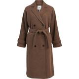 Brown - Women - Wool Coats Object Wool Blend Coat - Fossil