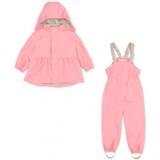 Pink Rain Sets Children's Clothing Konges Sløjd Girl Rainy Palme Rainwear Set - Strawberry Pink