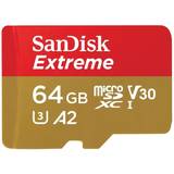 Class 10 Memory Cards SanDisk Extreme microSDXC Class 10 UHS-I U3 V30 A2 170/80MB/s 64GB