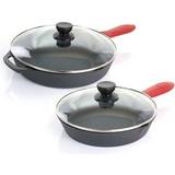 MegaChef Pre-Seasoned Cookware Set with lid 6 Parts