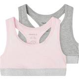 Cotton Bralettes Children's Clothing Name It Short Top without Sleeves 2-pack - Barely Pink
