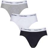 Grey - Men Underwear Calvin Klein Cotton Stretch Hip Brief 3-pack - Grey/Black/White