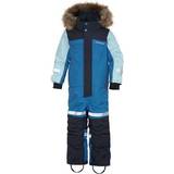 Hood with fur Overalls Didriksons Kid's Bjärven Coverall - Corn Blue (504579-482)