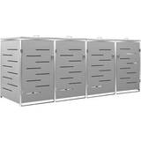 Grey Wheelie Bin Storage vidaXL Quadruple 316677 (Building Area )