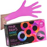 Women Disposable Gloves Framar Pink Paws Nitrile Gloves 100-pack