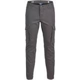 Boys - Jeans Trousers Children's Clothing Jack & Jones Tapered Fit Cargo Trousers - Grey/Asphalt