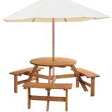 Wood Patio Dining Sets Garden & Outdoor Furniture OutSunny 84B-163 Patio Dining Set, 1 Table incl. 3 Sofas