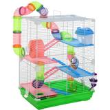 Pawhut 5-Tier Small Hamster Carrier Cage w/ Exercise Wheels