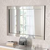 Simple Contemporary Black 90cm Wall Mirror