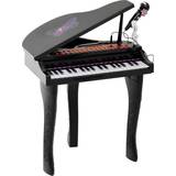 App Support Toy Pianos Homcom Mini Electronic Piano W/Stool-Black
