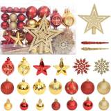 vidaXL 108 Piece Christmas Bauble Set Gold and Red Christmas Tree Ornament