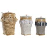 Dkd Home Decor set Bamboo Fringe (39 x 39 x 55 cm) Basket